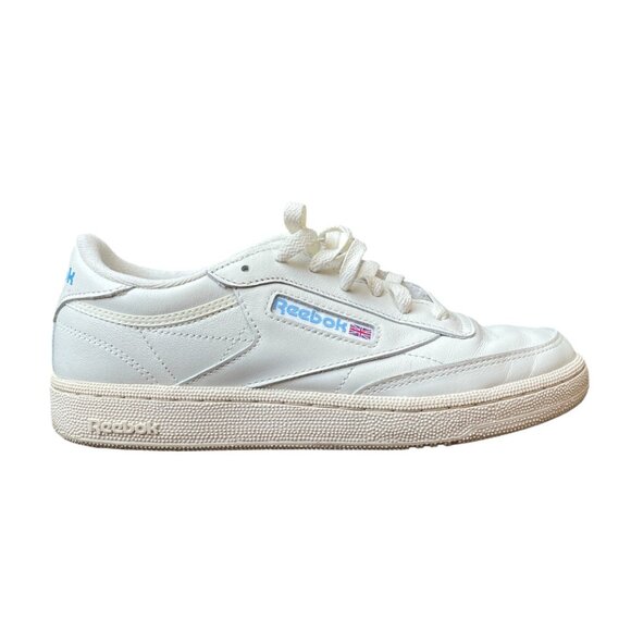 Reebok Club C 85 Vintage Sneakers – White with Blue Logo, Women’s 8 / Men's 6.5 - Picture 3 of 13